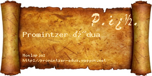 Promintzer Édua névjegykártya